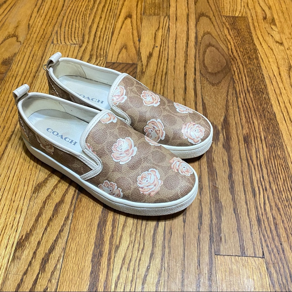 Coach leather floral sneakers size 7
